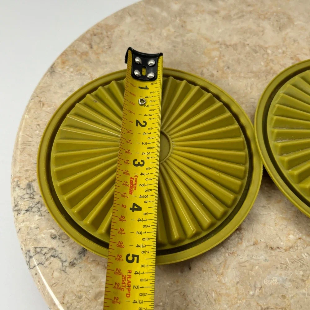 Tupperware Lids 2 Vintage Avocado Olive Green 5